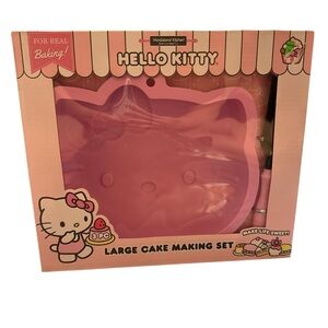 NEW NIB Hello Kitty Cake Making Set Silicone Cake Mold Pan Spatula Recipe Book